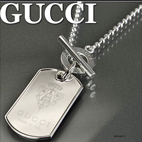 Gucci Jewelry - New Authentic Gucci Crest Dog Tag Necklace 19"